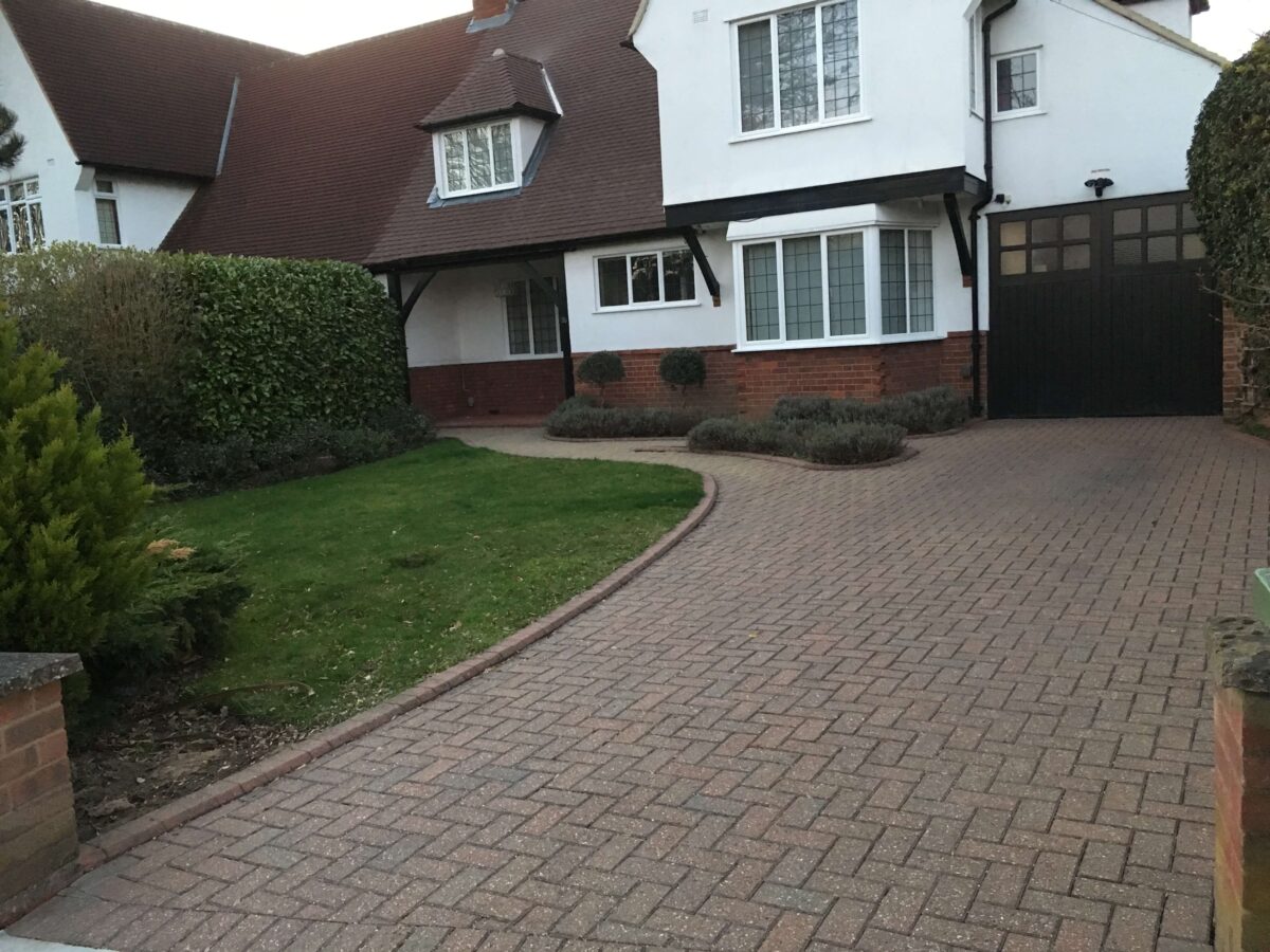 front driveway done using blocks